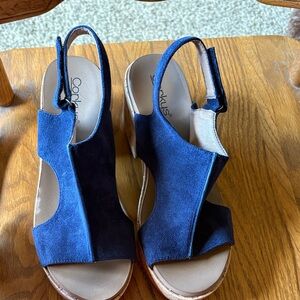 Corkys Women's Navy Wedge Sandals